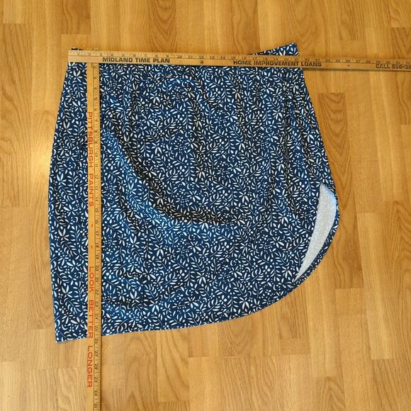RipSkirt Hawaii Womens Small Length 3 Blue Floral Wrap Skirt Beach Summer - Picture 2 of 6